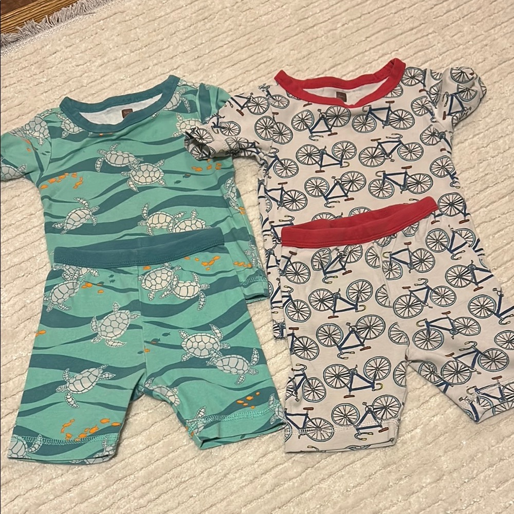 Kids' Turtle and Bicycle Print Pajama Set bundle 2t and 3t
